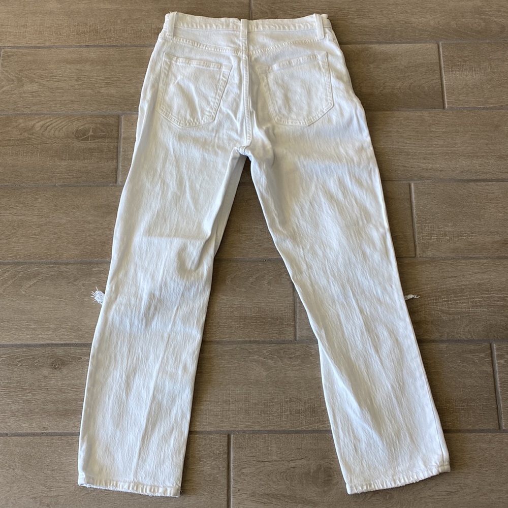Abercrombie & Fitch White The Ankle Straight Ultra High Rise Jeans Size: 27 - Picture 6 of 6